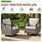 6-Piece Outdoor Rattan Backyard Family Iron Armrest Conversations Set With Ottomans And Swivel Chairs-1311807601