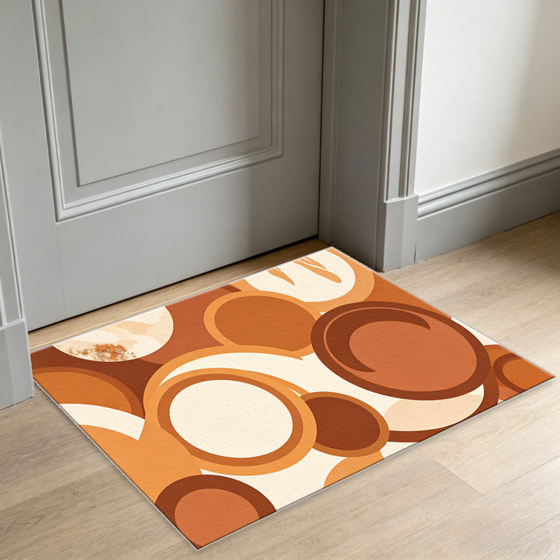 Terracotta Round Curve Abstract carpet-easy to clean, machine-washable, soft and comfortable; suitable for door mats, kitchens, living rooms, bedrooms, corridors, and laundry areas. Easy to clean, durable carpet for home decoration.