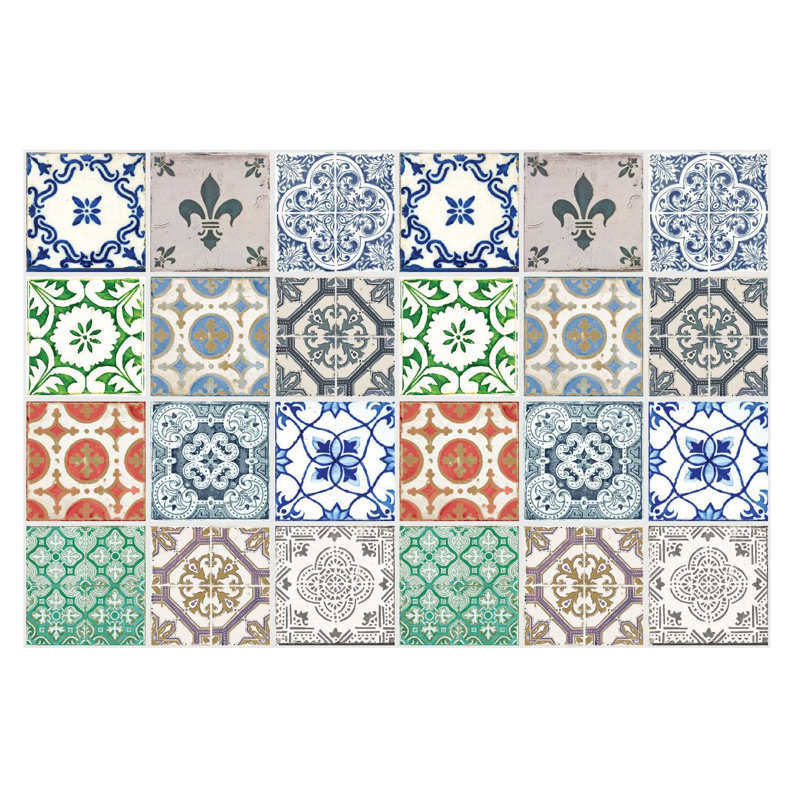 Emillio 15cm W x 15cm L Vinyl Peel and Stick Mosaic Tile