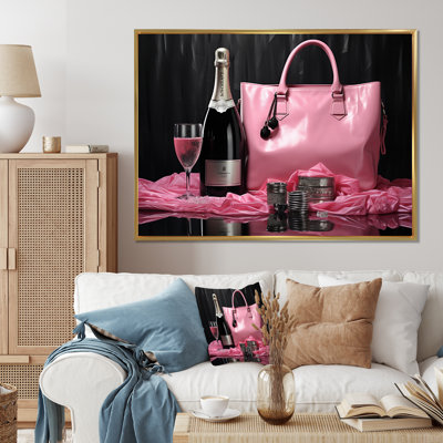 " Pink Fashion Bag & Champagne I "