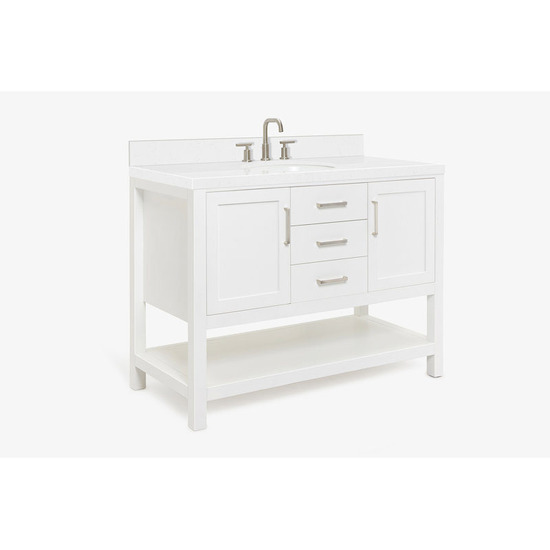 ARIEL Magnolia 48 Single Bathroom Vanity with Top, White