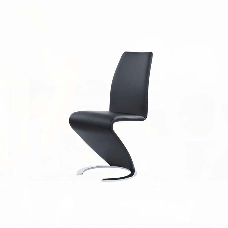 Chaise de salle à manger en similicuir, Noir