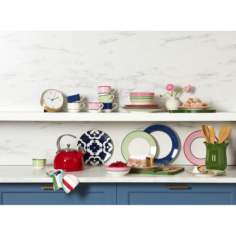 Make It Pop 12pc Dinnerware Set, Green/Pink, Black/Gold