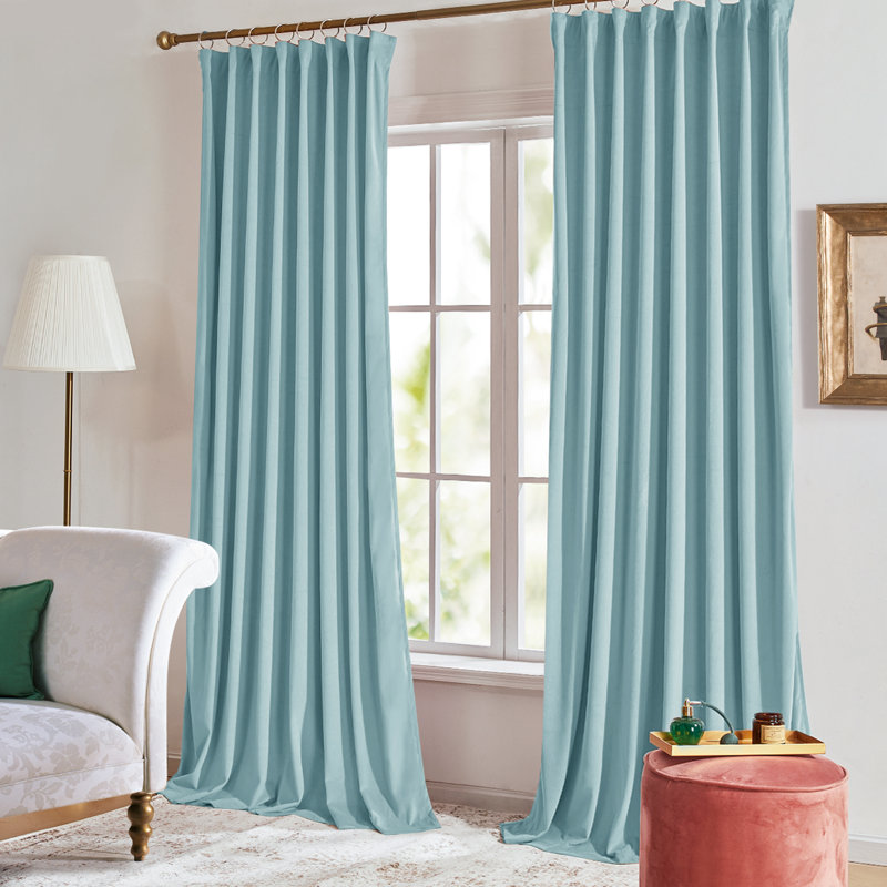 Total Blackout Luxury Rod Pocket and Back Tab curtains(1 Panel), 52" W x 84" L, Teal