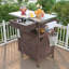 Chariot de barbecue extérieur avec plateau en acier inoxydable, chariot de cuisine roulant en bois massif avec abattant, tiroir et roulettes verrouillables, brun-2033175634