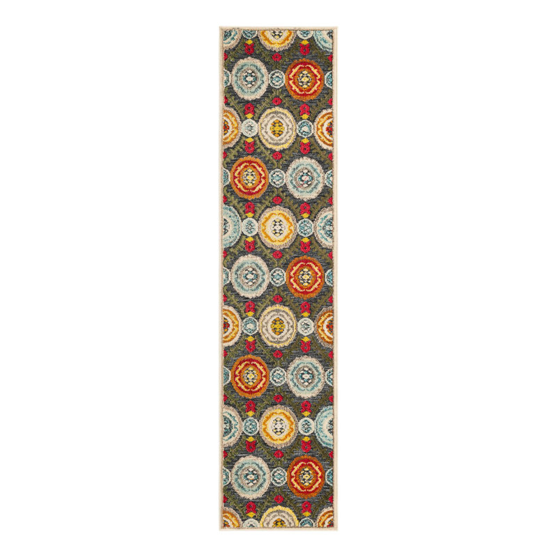 Tapis Bungalow Rose Oualida Caimin, Tapis de couloir 2 pi x 8 pi