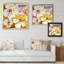 Fleurs jaunes grunge - reproduction d'art sur toile traditionnelle-1693955460-1693955459