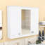 Armoire de rangement murale à miroir avec tablettes de rangement réglables