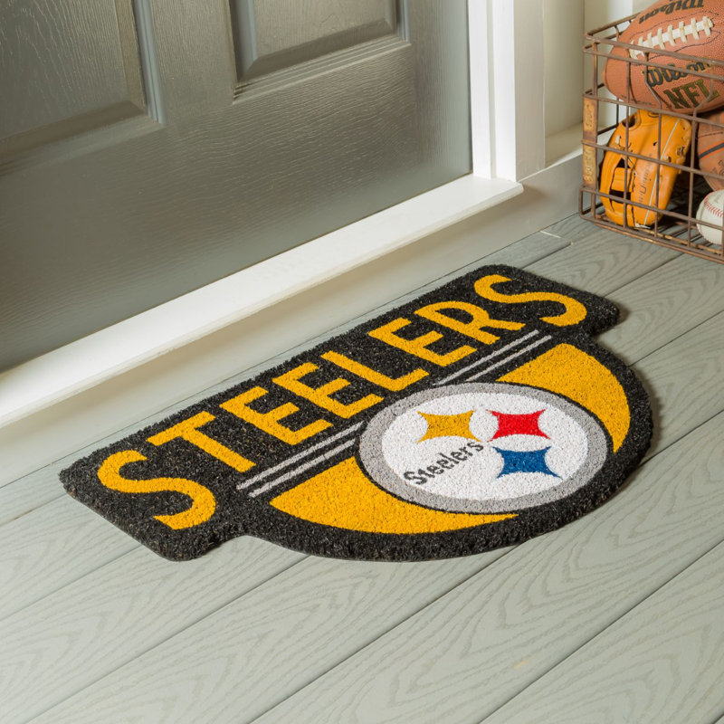 NFL Shaped Coir Outdoor Welcome Mat, Steelers