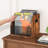  Vinyl Record Storage, Record Box Case Crate, Vinyl Record Album Holder, Desktop Metal & Wooden LP Record Crate, Holds up to 60 Records-1631169429