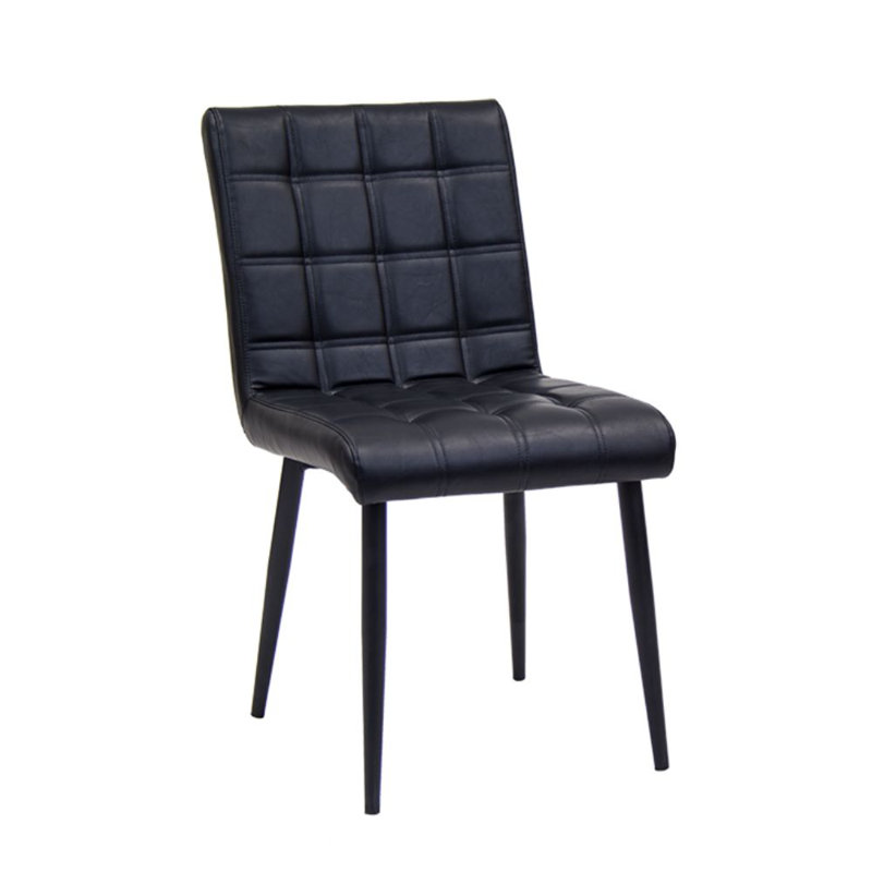 Tufted Side Chair in Black