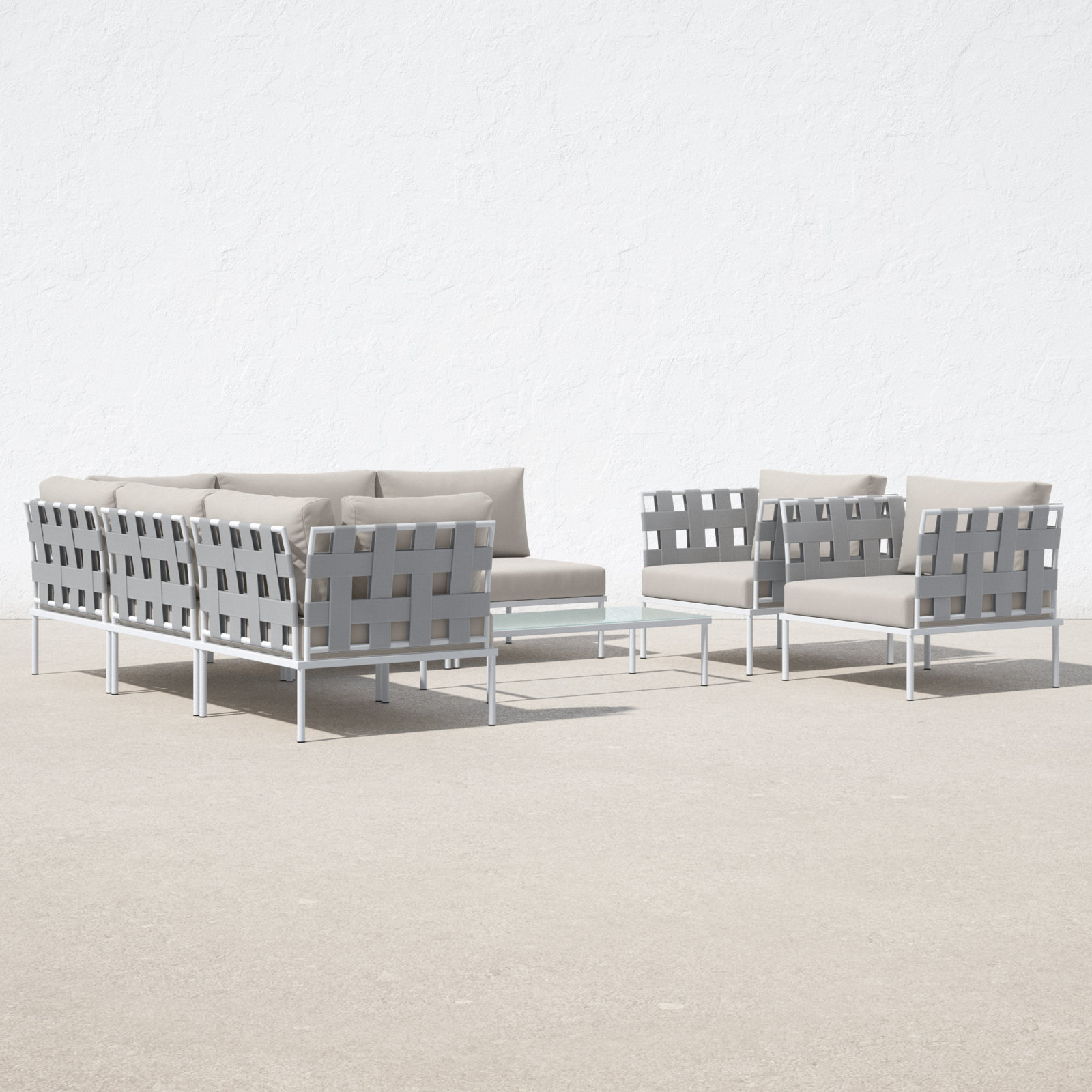 Harmony 7-Person Patio Seating Group, Beige