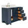 Freitas 42'' Solid Wood Single Bathroom Vanity with 1.5'' Carrara Quartz Top, Left Offset Rectangular Sink