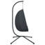 Fauteuil ovale suspendu Ivy Bronx avec support en tissu anthracite et acier