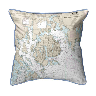 Nautical Map Outdoor Reversible Pillow Cover