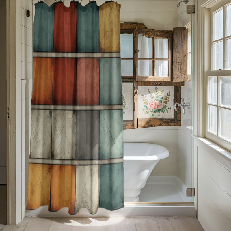 Rideau de douche coloré Premium Patina, L 71 po x L 74 po