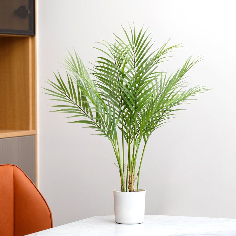 Faux palmier en pot blanc, 2