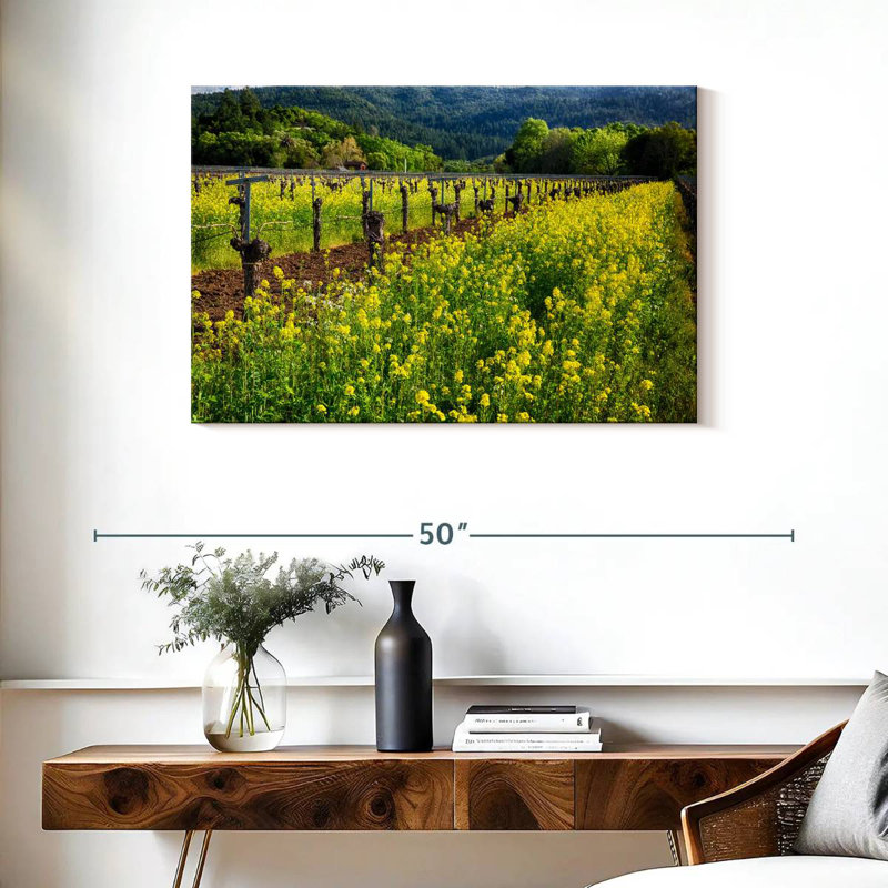 Moutarde jaune et vignes Alvord, H 24 po x l 36 po