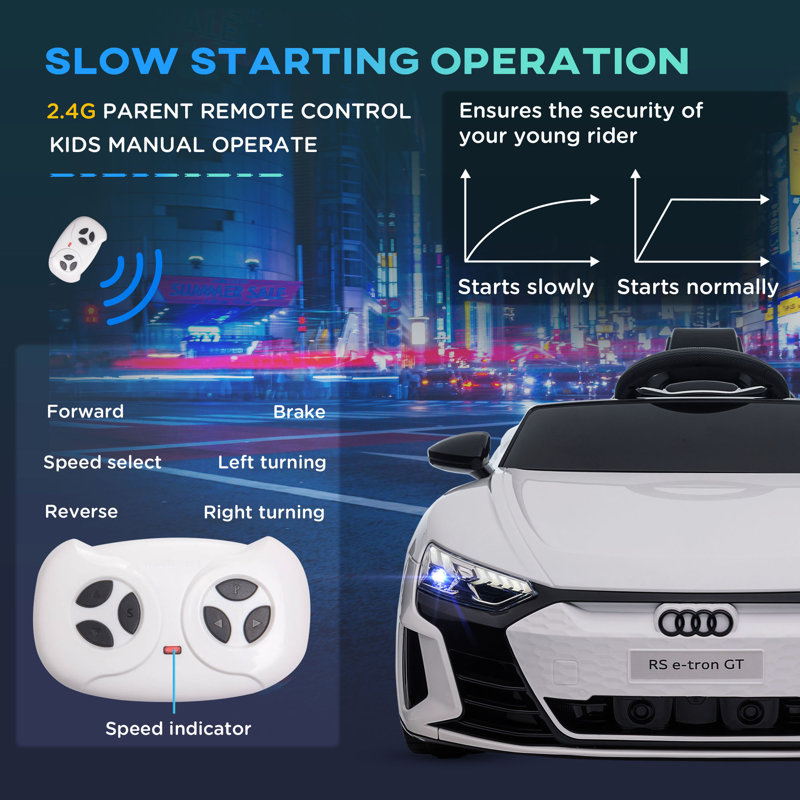 White 12-Volt Audi RS e-tron GT Ride-On Car
