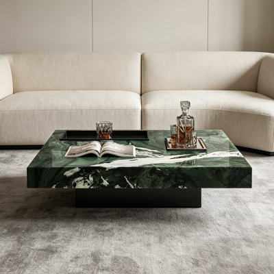Luxury-Style Square Marble Coffee Table
