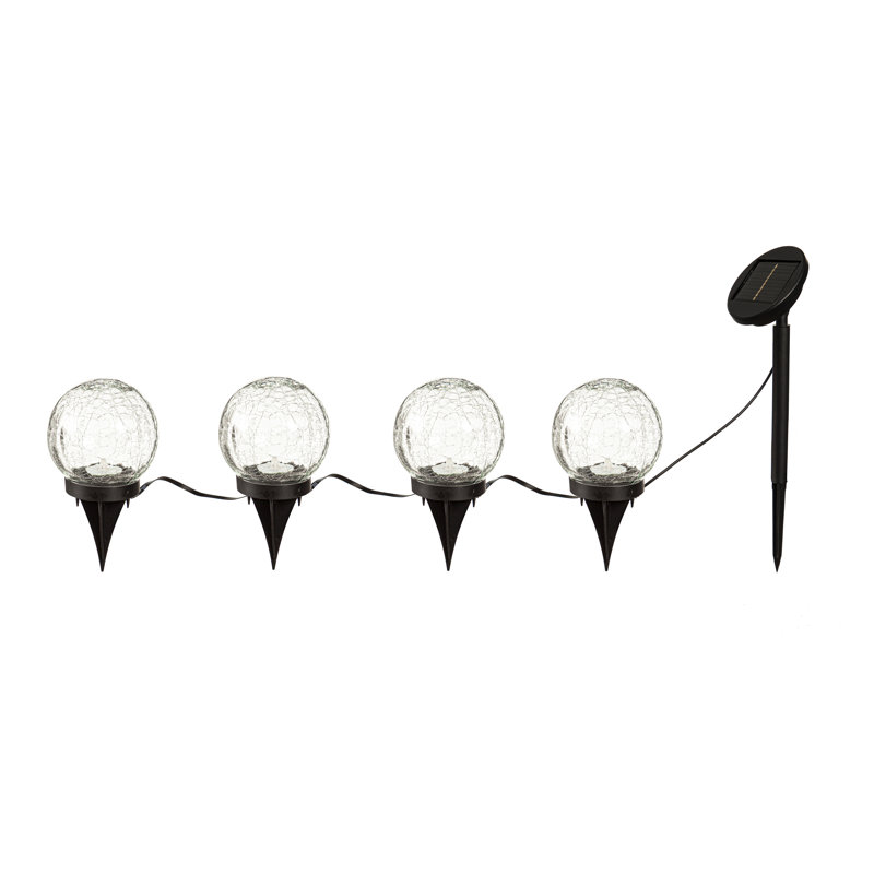 Color-Changing Solar Globe Pathway Light Set with Remote