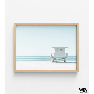 «Beach Hut» par Leah Straatsma, décor de plage encadré, art mural bord de mer, photo de plage de sable, impression d'art mural océan, art mural encadré