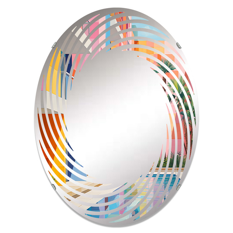 Minimalisme hôtels loge III - Miroir mural en spirale-MIR113931-Ovale, L 20 po x H 30 po