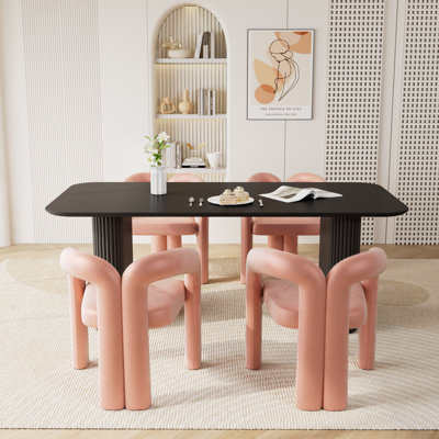 Ensemble de salle à manger à double piédestal avec chaises