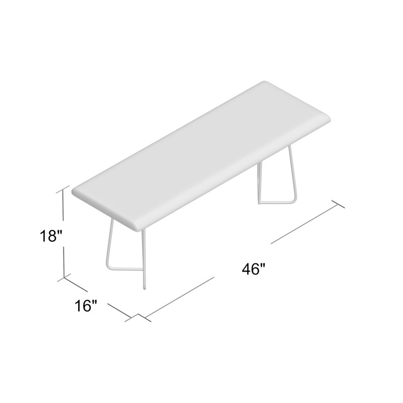 Rudd Upholstered Bench, White/Pink/Geometric