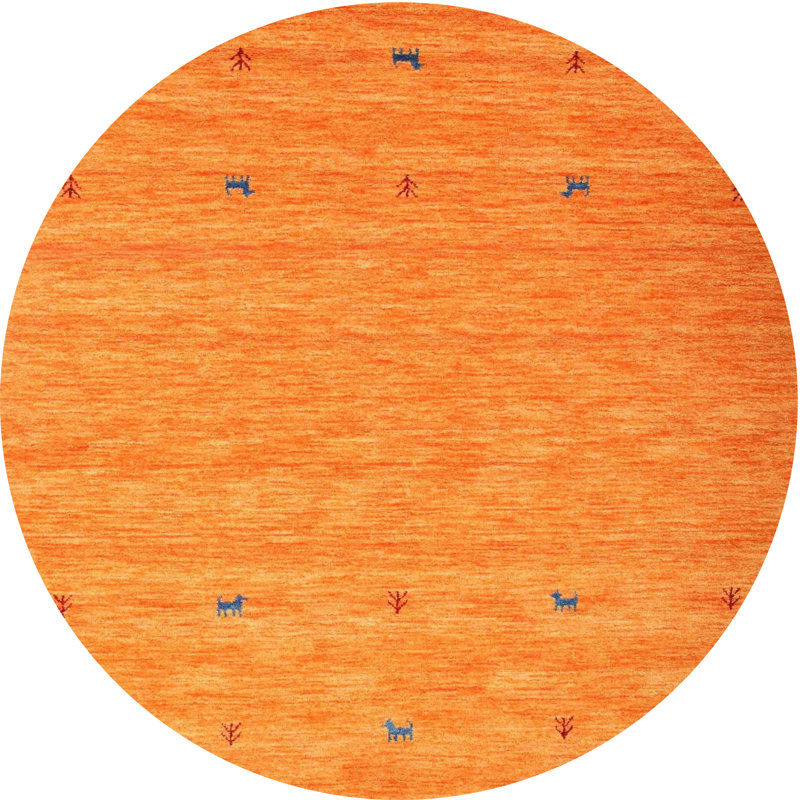 Tapis jaune moutarde contemporaine Zichichi, Rond 3 pi