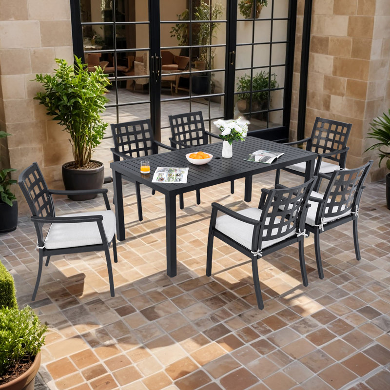 Ensemble repas d'extérieur 7 pièces Modern Classic