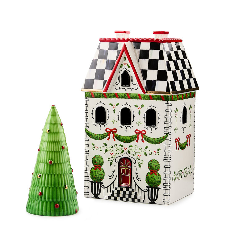 Holly Village Illuminated Ceramic House