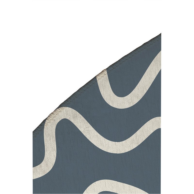 Squig Non-Slip Outdoor Rug, Round 5'