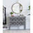 Iron Frame Vertical Round Mirror