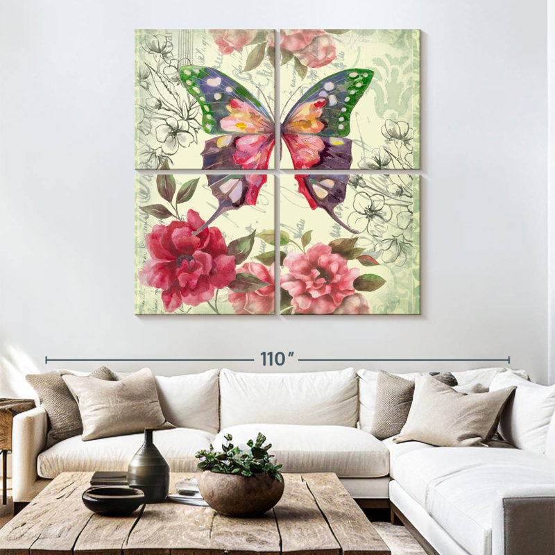 Brampt Butterfly Floral II, 74" H x 74" W