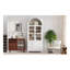 K&K - Grand garde-manger arqué de 71 po avec portes en verre, armoire de rangement de style campagne moderne et tablettes réglables, blanc