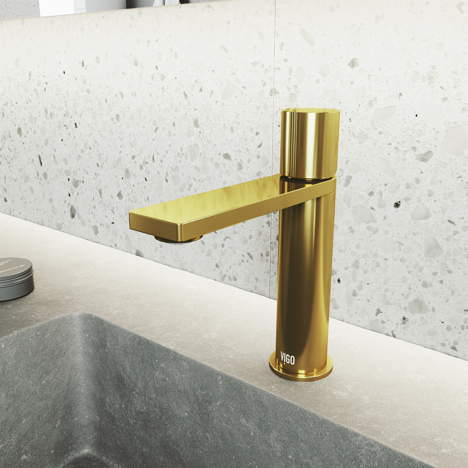 Halsey Single-Hole Bathroom Faucet, Matte Gold