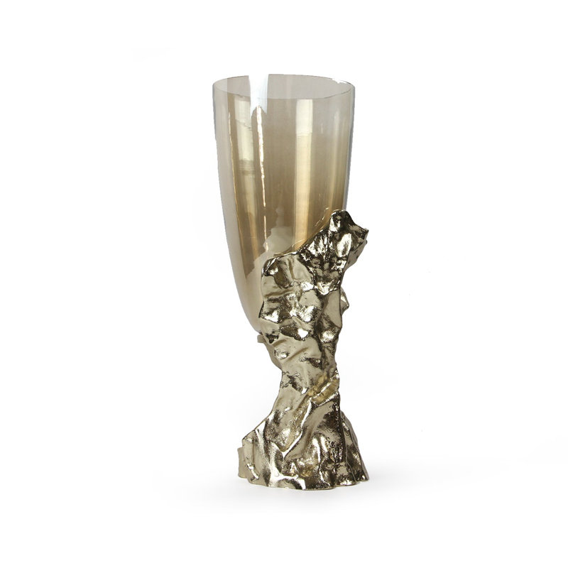 Elevated Essence Glass Vase Candle Holder, Gold