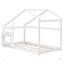 Lit simple en bois, lit simple en bois avec tablette, sans sommier, lit simple