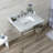 Kingston Brass Habsburg 30-Inch Carrara Marble Console Sink with Brass Legs (8-Inch, 3-Hole)-74879255