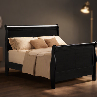 Grand lit-bateau noir