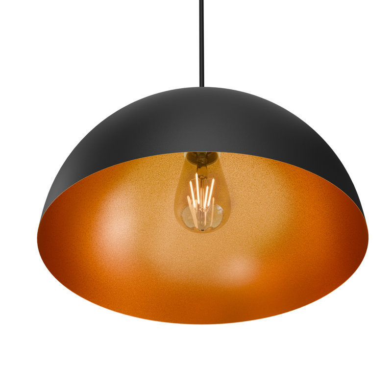Modern Glossy Black Dome Chandelier