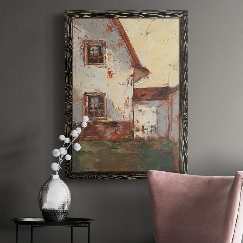 Sunlit Barn I, reproduction d'art sur toile, H 43,5 po x l 31,5 po x P 1 po, Cadre noir