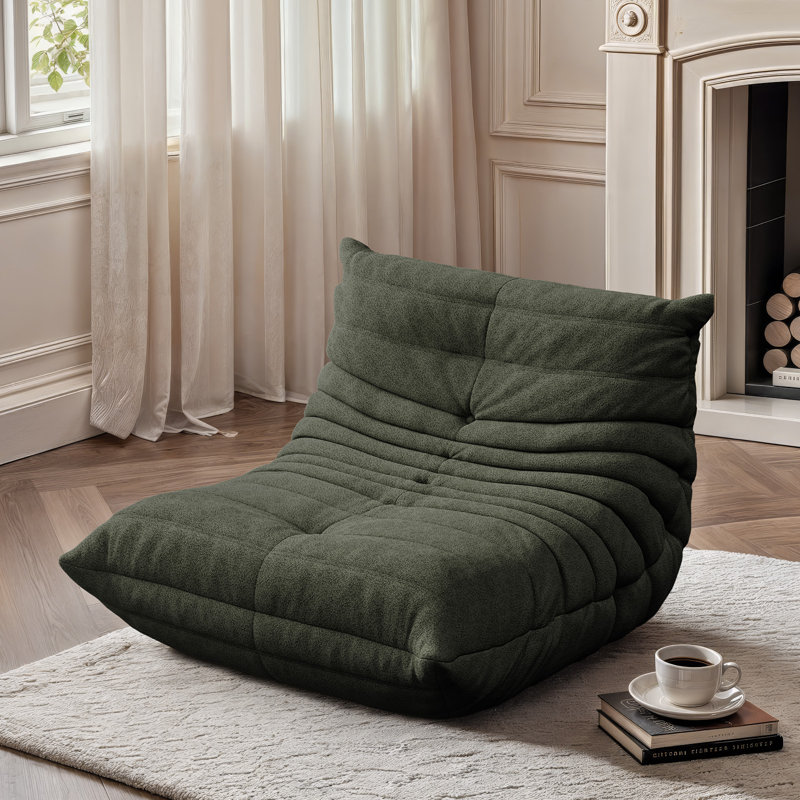 Armless Bean Bag Sofa Chair, Memory Foam Lounge, Cozy Fireside Seat,Lazy Floor Lounger- Perfect For Bedroom, Study, Or Living Room