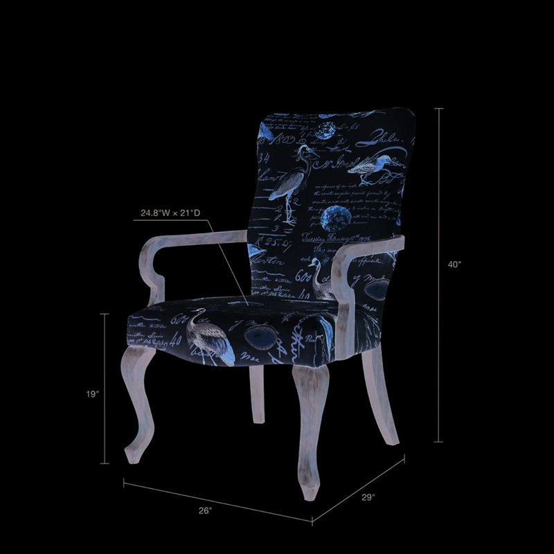 Fauteuil d'appoint au fini gris récupéré avec coussin en mousse à accoudoirs en forme d'oie intrigante et rembourrage multiple
