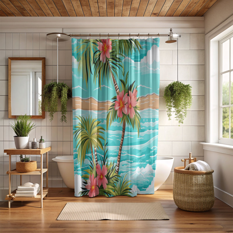 Wave - Rideau de douche Premium, H 74 po x l 71 po