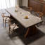 Table de salle à manger rectangulaire grise en bois massif-2029434936