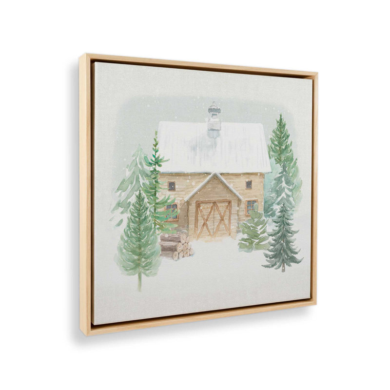 Woodland Charm I Print on Canvas, 32.75" H x 32.75" W x 1.75" D, American Maple Floater Framed