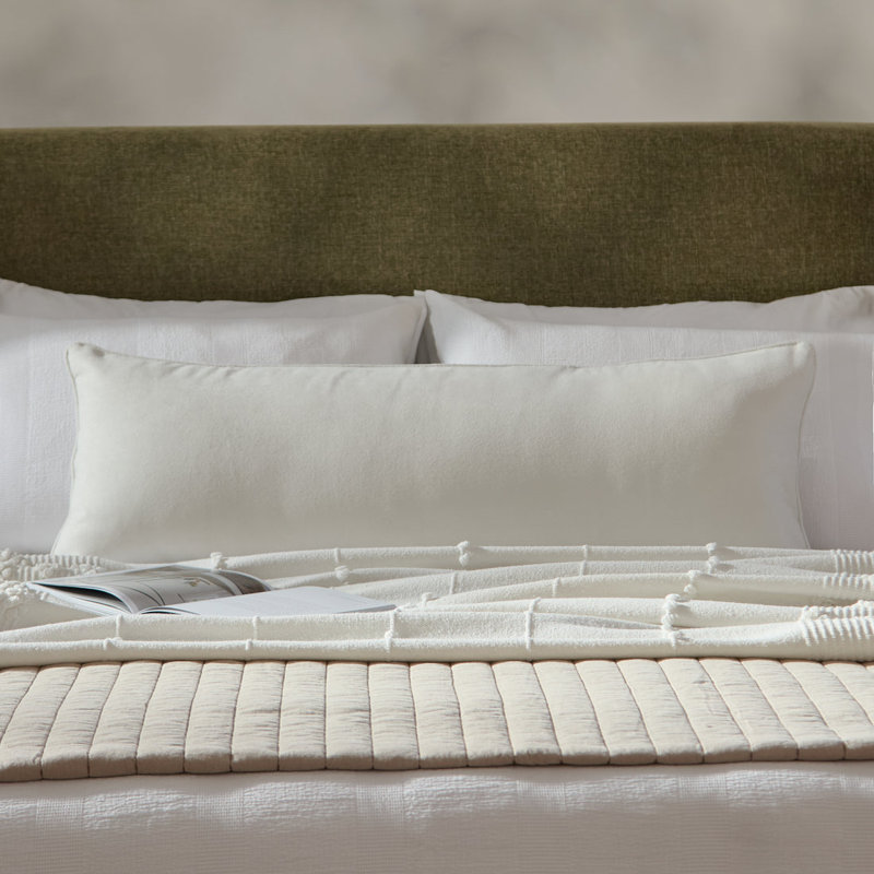40x110cm Piped Edge Scatter Cushion Cover, Ivory