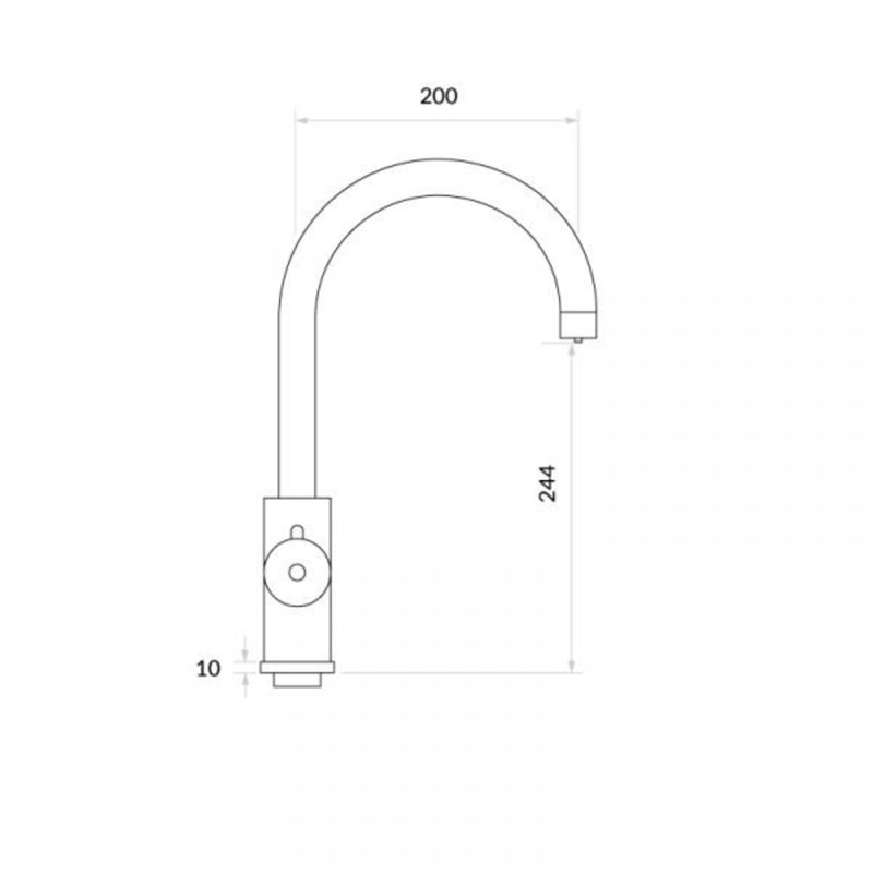 4-1 Instant Boiling Filtered Water Tap - Swan Neck, Matt Black